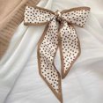 thumbnail image 5 of UJNDER Summer French Floral Print Silk-like Headband for Hair Wrap Scarf Bow Tie Soft Boho Style Head Tie Accessory Headbands for Women,01_Khaki,One Size, 5 of 5