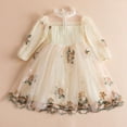 thumbnail image 2 of Generic Toddler Girls Spring Ruffled Tulle Puff Floral Lace Embroidery Princess Dress Show Dress Autumn Winter Clothes for Catwalk Performance Holiday Party Wedding Christmas（4-5 Years Beige）, 2 of 7