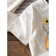 thumbnail image 4 of Young Girl Casual Cartoon Flower Camera Print Short Sleeve Solid Color T-Shirt, Summer, 4 of 6