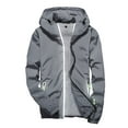 thumbnail image 6 of Cuhas Mens Coats and Jackets Casual Color Plus Size Hoodie Reflective Zipper Outdoor Sport Coat Gray 6X, 6 of 9