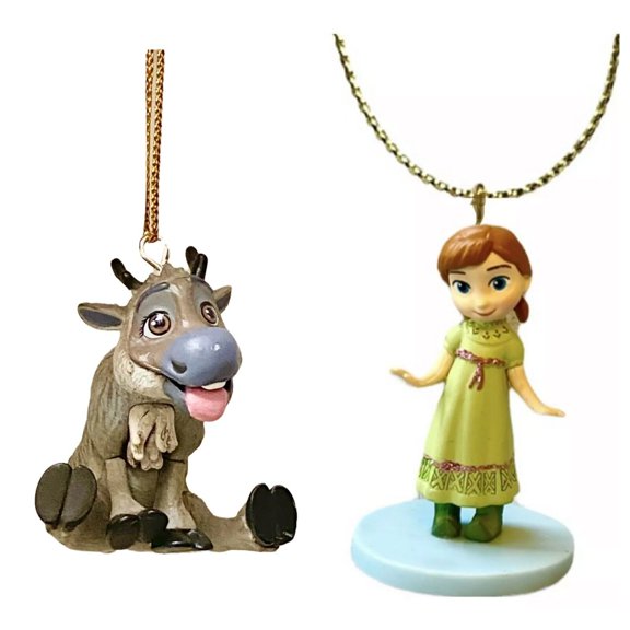 Baby Sven & Anna Toddler Young Ornament Pvc Figure Figurine Charm New Dangler 2”