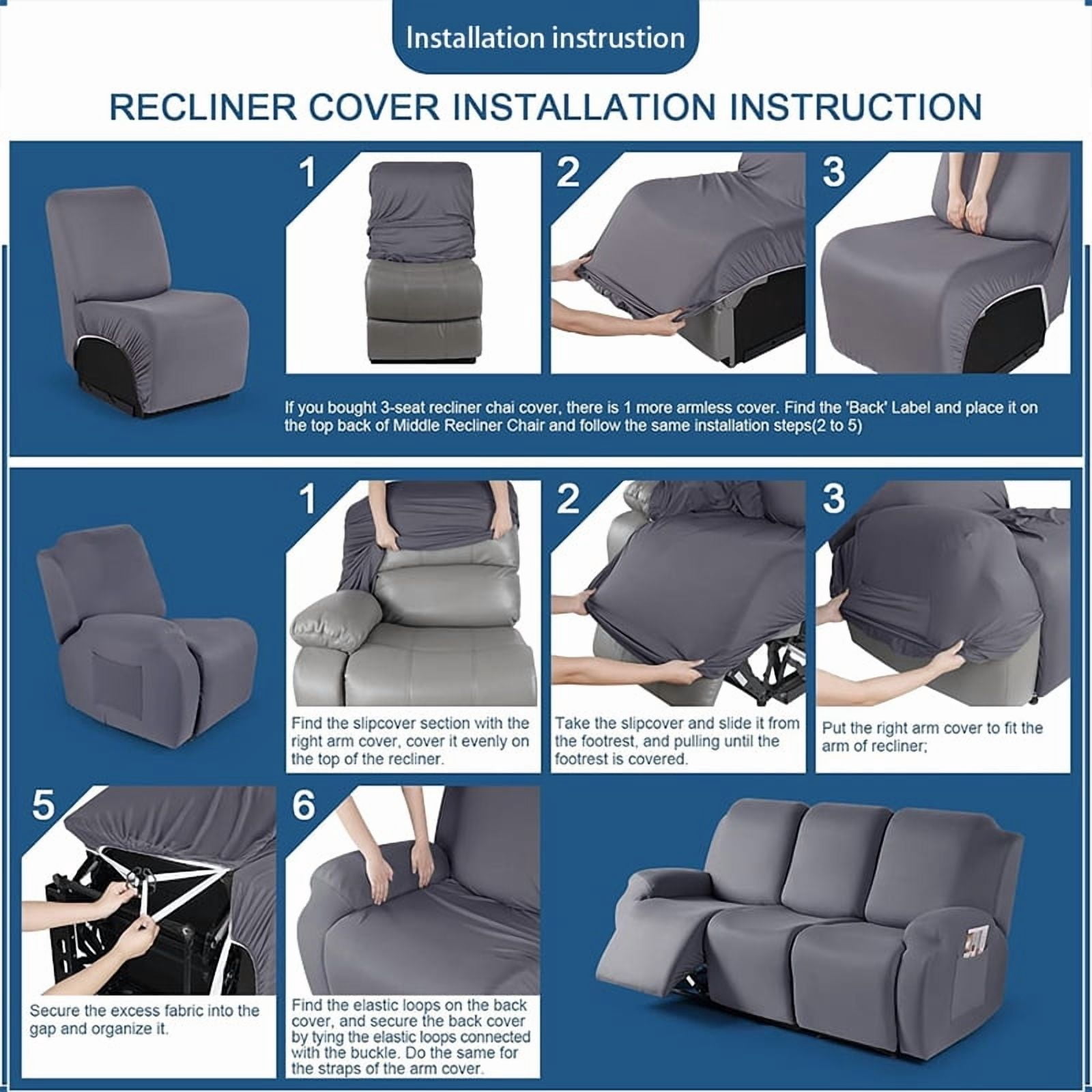 XmhyTop-A Couch Cover Jacquard Stretch Sofa Covers Reclining Chair Cover for Living Room Sofa Easy Fit Washable Furniture Sofa Protector 3 seat (Black)