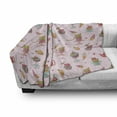 thumbnail image 3 of Ice Cream Soft Flannel Fleece Blanket, Retro Style Cupcakes Teapots Candies Cookies on Polka Dots Vintage Kitchen Print, Cozy Plush for Indoor and Outdoor Use, 60" x 80", Multicolor, by Ambesonne, 3 of 6