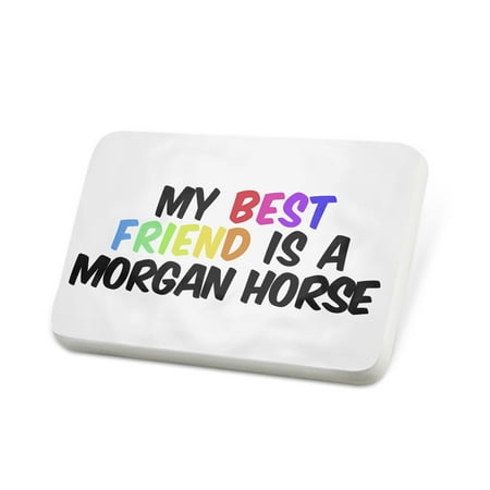 Porcelein Pin My best Friend a Morgan Horse Lapel Badge –