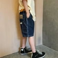 thumbnail image 6 of Baggy Shorts Boys 10-11 Years Jorts for Boys Baggy Jorts Boys Denim Shorts Kids Baggy Jorts Boys Summer Shorts With Pockets #Dark Blue, 6 of 6