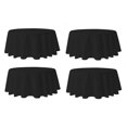 thumbnail image 1 of Pomp Black 120 Round Poplin Polyester Tablecloth (4 Pack) Wrinkle + Stain Resistant Easy care Premium Fabric, 1 of 1