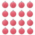 thumbnail image 2 of ESULOMP 16 Pcs Velvet Christmas Balls, Flocked Christmas Tree Ball Ornaments, Plastic Balls Xmas Decorative Hanging Ornaments Christmas Tree Decoration (Pink,2.36 inch), 2 of 7