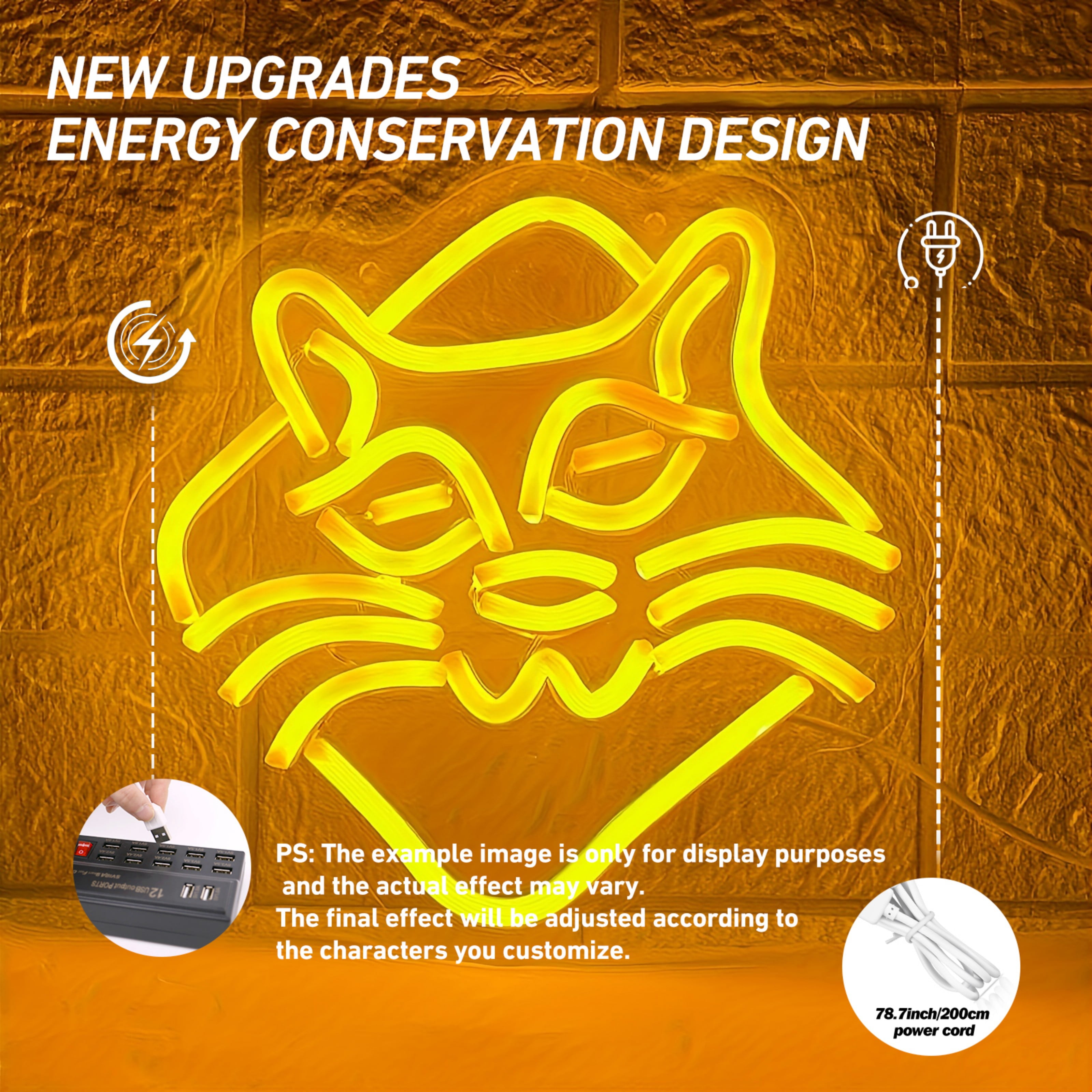 UPONRAY Cat Neon Signs, 8.7"*8.7" Dimmable & USB-Powered LED Neon Light, Stylish Wall Decor for Bedroom, Party, Game Room, Man Cave, Bar