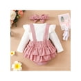thumbnail image 4 of Bagilaanoe Newborn Baby Girl Rompers Patchwork Long Sleeve Bodysuit + Headband 3M 6M 12M 18M Infant Fall One Piece Jumpsuit, 4 of 9