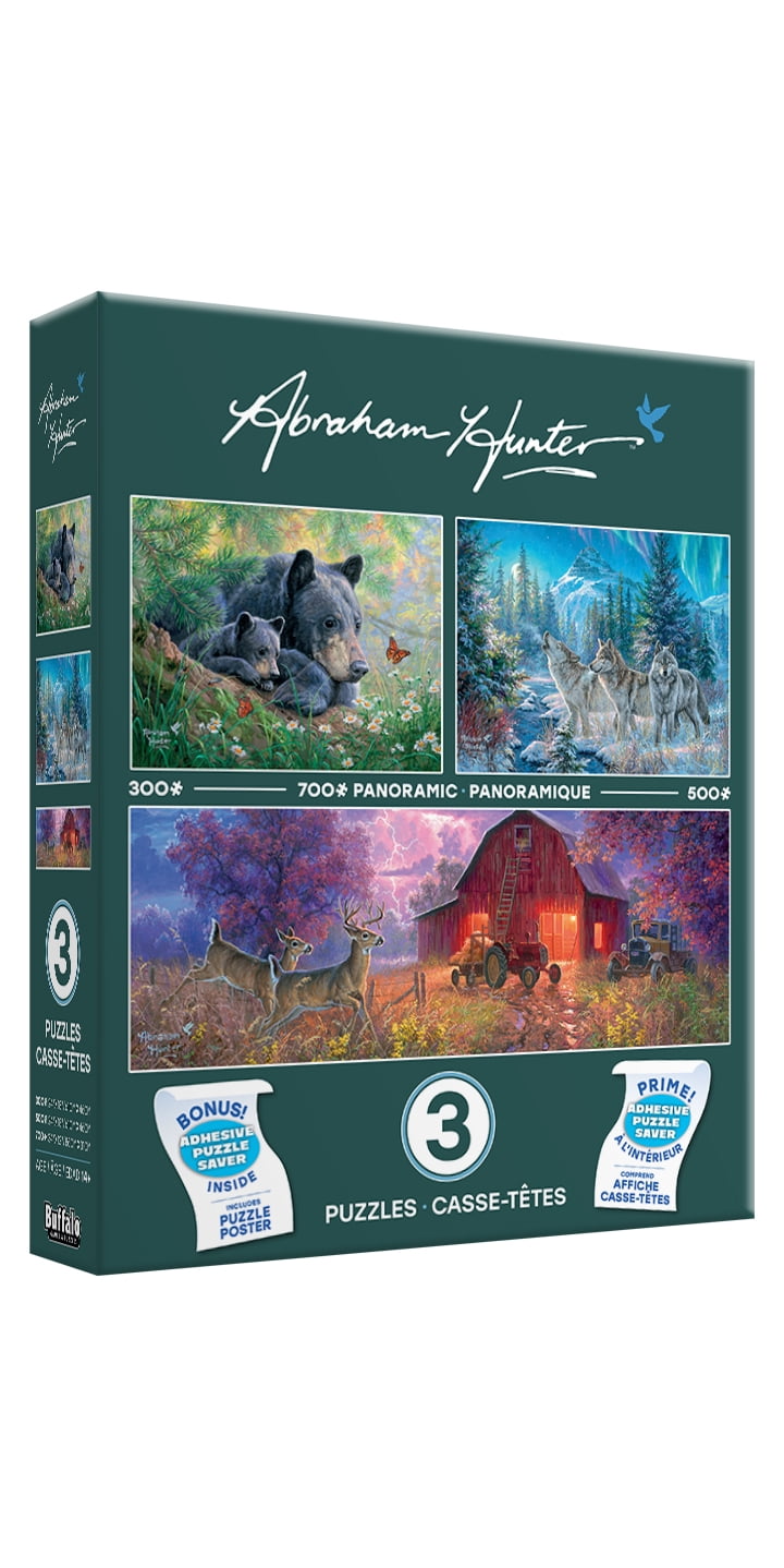 Ceaco 3 in 1 Multipack Abraham Hunter 1500 Piece Interlocking Jigsaw Puzzle for Adults Ages 14+