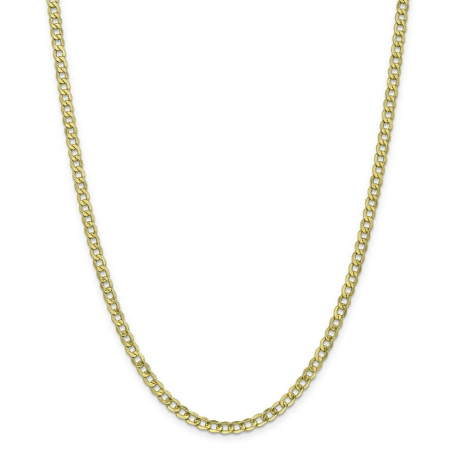 10k 4.3mm Semi-Solid Curb Link Chain (Weight: 5.23 Grams, Length: 20 Inches)