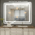 thumbnail image 6 of 48 in. W x 36 in. H Rectangular Tempered Glass Frameless Anti-Fog Dimmable Wall Mounted Bathroom Vanity Mirror, 6 of 14
