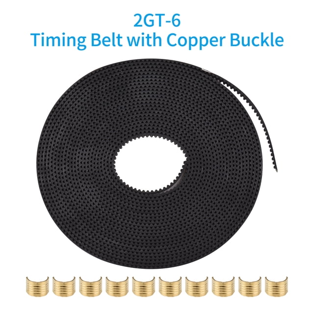Ancho De Correa De Sincronización De La Impresora 3D 2GT 6 Mm 5m/16.4ft Longitud Con 10 Hebilla De Cobre De Latón Para La Correa Reforzada De Goma De La Impresora Ender-3 En