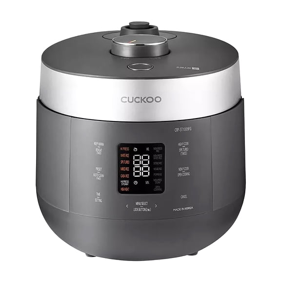 CUCKOO CRP-ST1009F | 10-Cup (Uncooked) Twin Pressure Rice Cooker & Warmer | High/Non-Pressure Steam, Made in Korea | White