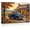 Frame-style, variant on Vintage Fall Farmhouse Wall Art Rustic Blue Truck Pumpkin Dog Harvest Decor