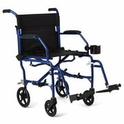 MDS Online Ultralight Transport Chair, 19" Wide Seat, Permanent Desk-Length Arms, Swing Away Footrests, Wheelchair