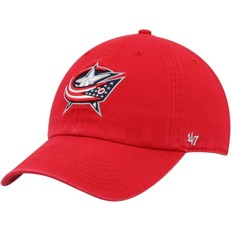 Men s 47 Red Columbus Blue Jackets Team Clean Up Adjustable Hat