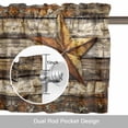 thumbnail image 6 of Retro Star Valance Curtain Shabby Texas Stars Mottled Old Wood Grain Country Window Valances Rod Pocket Short Curtains Window Treatments for Kitchen Bedroom Bathroom Laundry 60" x 14", 6 of 9