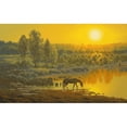 thumbnail image 3 of Adamov, Alexey 18x13 Black Modern Framed Museum Art Print Titled - Horse early Morning by the Lake, 3 of 5