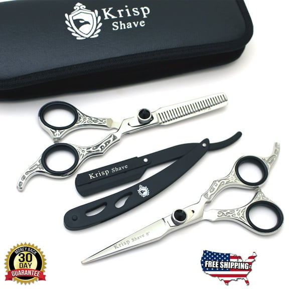 Stainless Steel Razor Sharp Blades Barber Salon Home Hair Cutting Thinning Scissors Shears Set Kit 6"