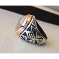 thumbnail image 5 of Golden Rutile Mens Ring, Natural Golden Rutilated Quartz, Quartz Silver Jewelry, 925 Silver Ring, Gift, Heavy Mens Ring, Arabic Design, Ottoman Style Ring, Christmas, Turkey Mens Signet Ring, 5 of 6