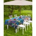 thumbnail image 4 of nqOlkjepod Turtle Blue Outdoor Tablecloth with Umbrella Hole & Zipper, Ocean Coral Shark Fish Underwater Scenery Rectangle Table Cover 54x80 Inch, Dining Waterproof Table Cloth Protector for Patio, 4 of 7