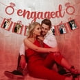 thumbnail image 2 of Engagement Party Decorations, Glittery Red Engaged Banner Engagement Photo Banner with Romantic Memories Picture Frames for Wedding Bridal Shower Engagement Party Supplies, 2 of 6