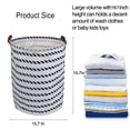 thumbnail image 4 of Howarmer Laundry Hamper with Handles - Collapsible Cotton Basket for Storage Bin, s Room, Home Organizer, Storage, Hamper, 19.7×15.7 ( Blue Straight Line ), 4 of 7