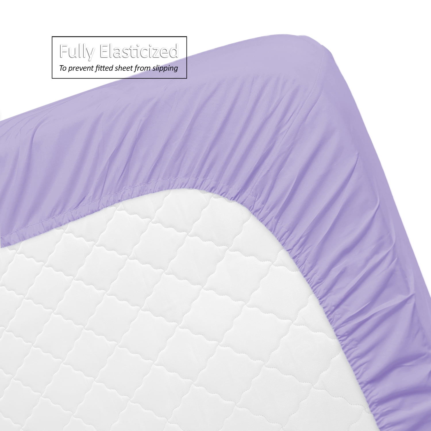 Clara Clark Premier 1800 Microfiber Collection 3-Line Bed Sheet Set, Full Size, Lavender