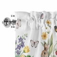 thumbnail image 4 of Spring Easter Rod Pocket Curtain Valance, Country Bunny Chick Floral Butterflies Watercolor Farmhouse Window Valance for Living Room, Bedroom, Kitchen 54"W x 18"L, 4 of 9