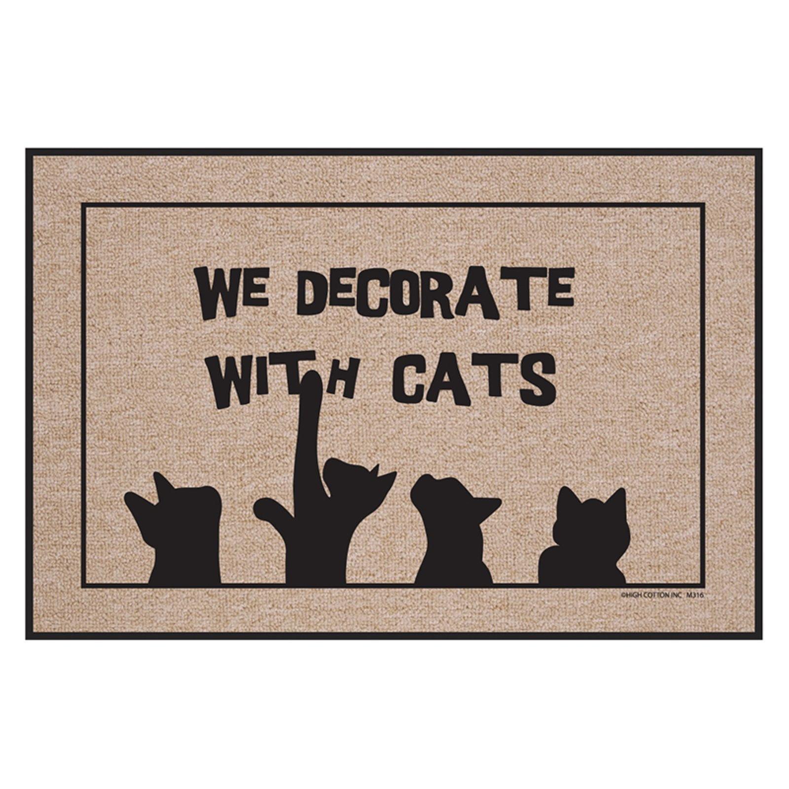 Indoor//Outdoor Mat//Welcome Mat//Porch Mat /"We Decorate With Cats/"