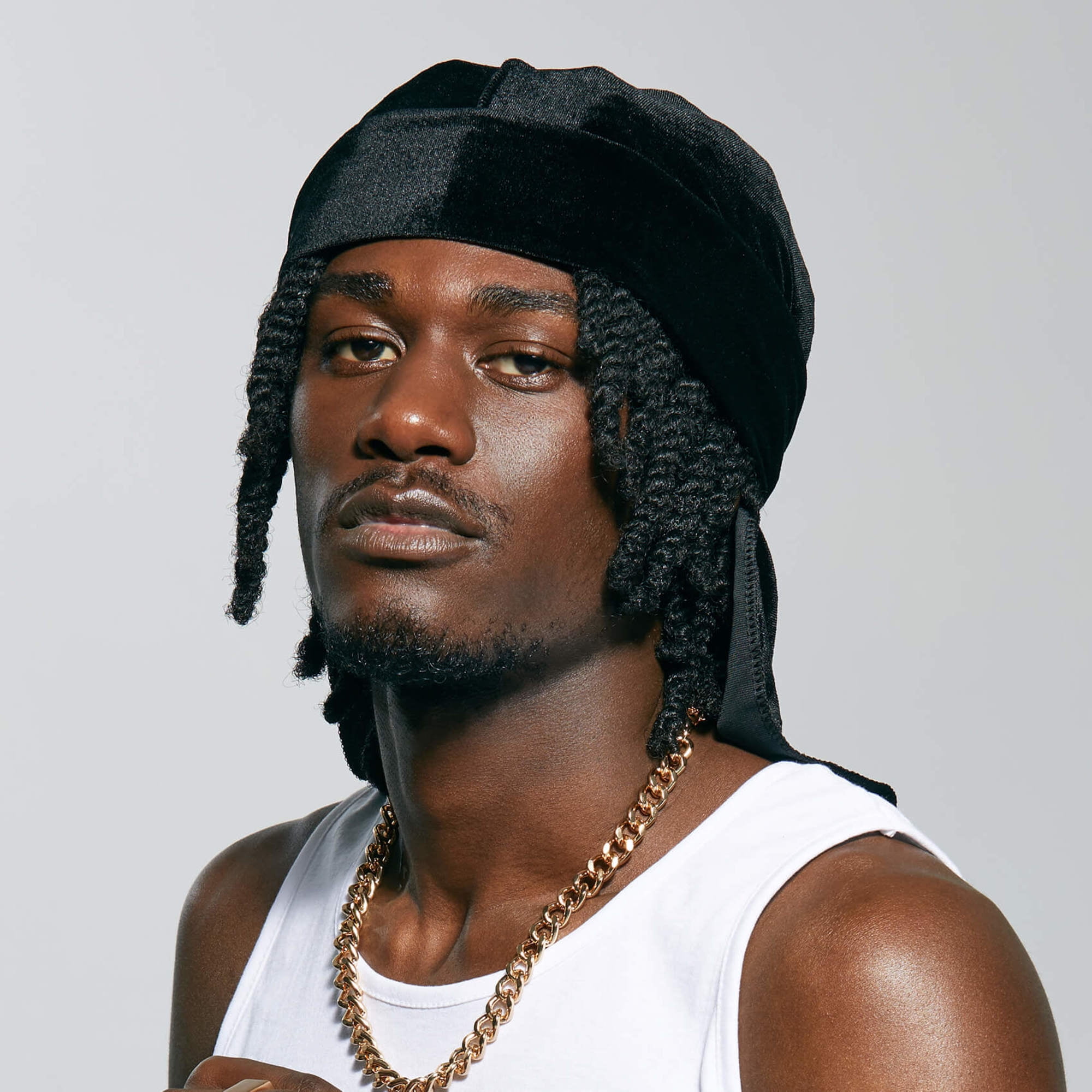 (1 pack) Kiss Colors & Care Premium Quality Power Wave Velvet Luxe Durag – Black