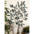 thumbnail image 3 of DecMode Blue Metal Leaf Wall Decor with Gold Accents, 3 of 14