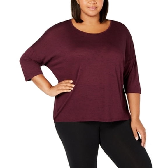 Ideology Ideology Womens Plus Size Scoop Neck Drop Shoulder Blouse;1X