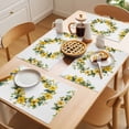 thumbnail image 5 of Placemat Set of 6 Yellow Flower Wreath Placemats for Dining Table Watercolor Style Washable Table Mats for Kitchen and Party Decor Indoor & Outdoor Use, 5 of 8
