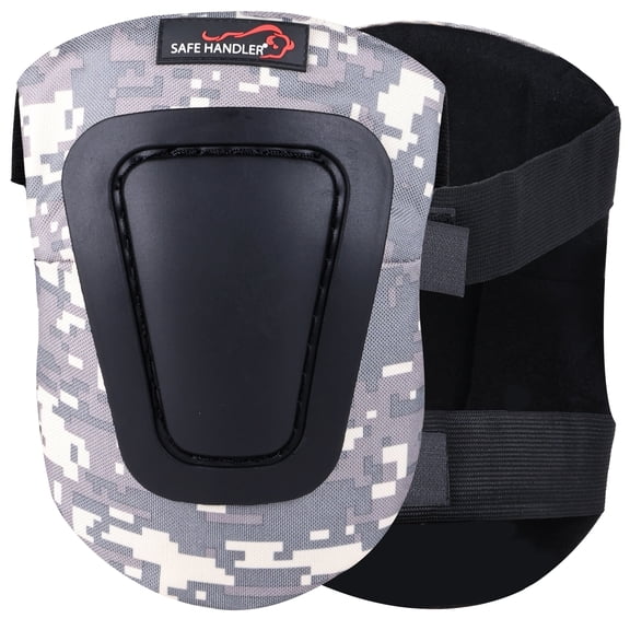 Safe Handler Camouflage Knee Pads, Polymer Rubber Hard Caps, EVA Foam Padding, Adjustable Velcro Straps, 1 Pair