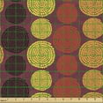 thumbnail image 2 of Ambesonne Abstract Fabric by the Yard Upholstery, Dotted Spiraling, 1 Yard, Dark Maroon Yellow, 2 of 5