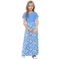 thumbnail image 5 of Gamivast Casual Maxi Skirts for Girls 2025 High Waist Boho Skirts Floral Printed Long Flowy Skirt with Pockets Holiday A Line Skirt Blue 4T Vestidos De Verano Para Niña, 5 of 8