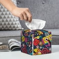 thumbnail image 6 of Lsque Rock Music Printed Tissue Box Cover Holder, Facial Paper Organizer Dispenser,Square with Bottom Belt, PVC Leather Decorative Organizer, 6 of 8