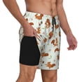 thumbnail image 3 of Picia Squirrel Playing pattern Mens Swim Trunks with Compression Liner Stretch Beach Shorts Quick Dry with Zipper Pockets No-Chafing Board Shorts-Medium, 3 of 9