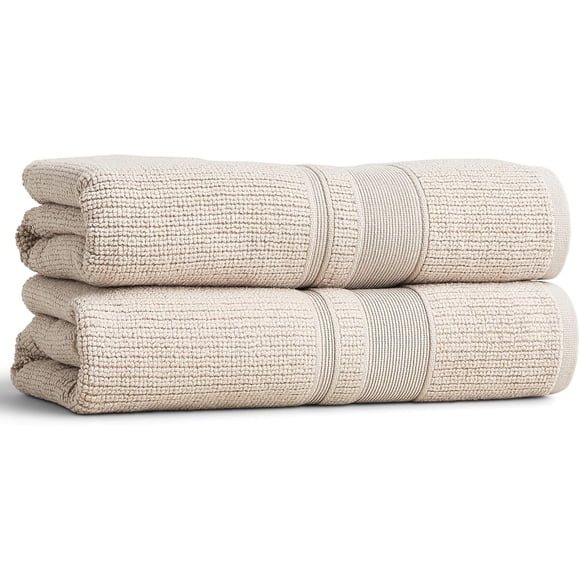 Preston Lane Douro Bath Towel Set – 2 Pack Luxury Cotton Towels, Ultra Soft & Absorbent, Quick-Dry Spa-Quality Bathroom Towels, Made in Portugal, Clay