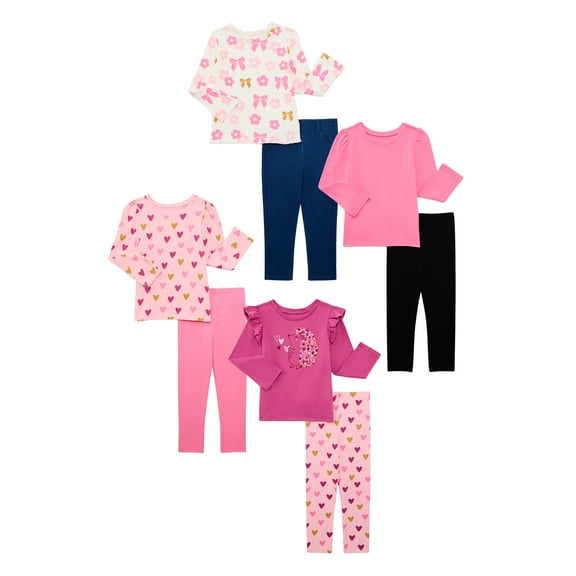 Garanimals Toddler Girl 8-Piece Mix and Match Outfit Kid-Pack, Sizes 18M-5T