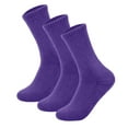 thumbnail image 2 of 3 Pairs Casual Socks Unisex Athletic Cotton Socks, Sports Socks for Men Women, Purple, 2 of 8