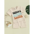 thumbnail image 3 of Bslissey Toddler Baby Boys Girls Summer 2Pcs Outfits Short Sleeve Letter Print T-shirt Tops with Solid Color Shorts 6M 12M 18M 24M 3T Infant Casual Shorts Sets, 3 of 9