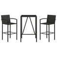 thumbnail image 3 of vidaXL Patio Bar Set Outdoor Patio Wicker Set Bar Height Chair Poly Rattan, 3 of 9