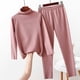 thumbnail image 2 of Guardurnaity Ropa interior térmica de algodón para mujer, pijama adelgazante de manga larga, traje elástico de cuello medio alto, camisa cálida, conjuntos de ropa Rosado XXL, 2 of 6
