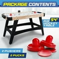 thumbnail image 7 of SereneLife 54" Air Hockey Game Table with 2X Stronger Motor, Light-up Scoreboard, AC in Line Power Switch Includes 2 Pucks, 2 Pushers - Natural, 7 of 7