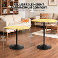 thumbnail image 2 of Magshion Bar Stool Table 31" Round Adjustable Height Wood Pub Table for Bistro, Coffee House, Yellow, 2 of 7