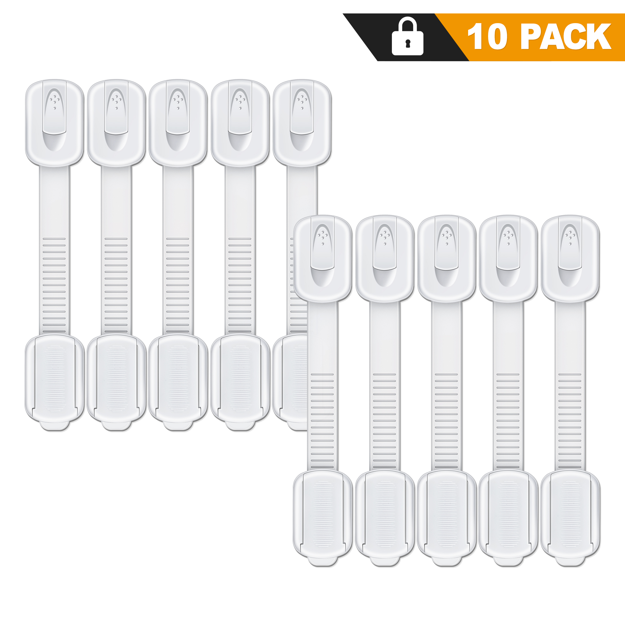 Child Safety Cabinet Locks Latches, 10 Pack No Drilling Baby Proof