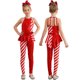 thumbnail image 3 of Mono de Ballet con lentejuelas a rayas y bastón de caramelo para niñas, traje de Cosplay de Año Nuevo, mono con péplum de cintura alta y espalda abierta, 3 of 5
